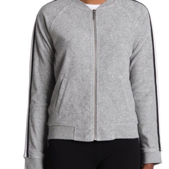 Marc New York Striped Sleeve Terry Track Jacket - Picture 2 of 16